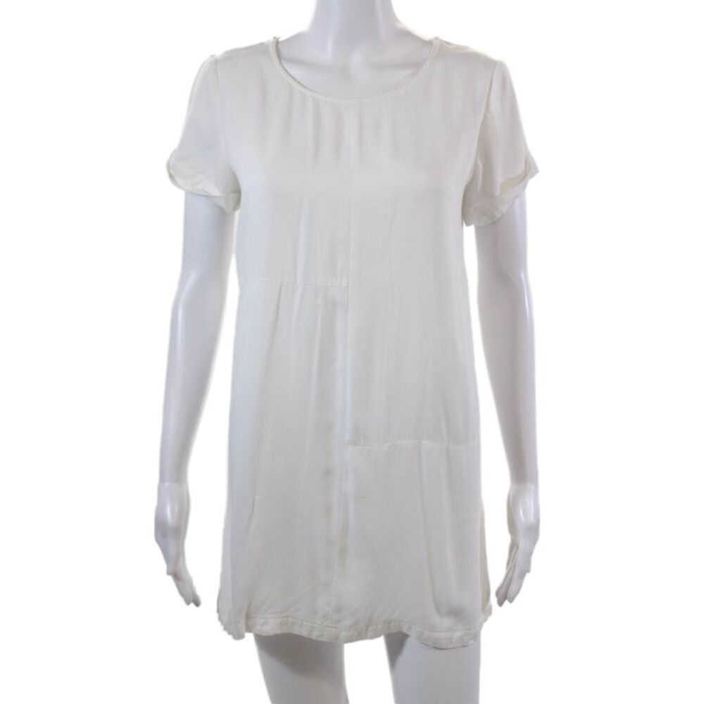 MINKPINK Womems Short Rolled Sleeves Mini Dress White Size Extra Small